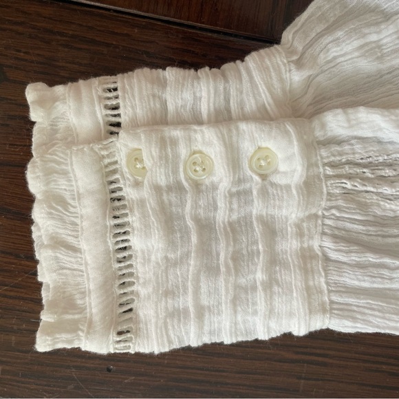 Free People Long Sleeve Button Down Gauze Top M - Picture 4 of 9